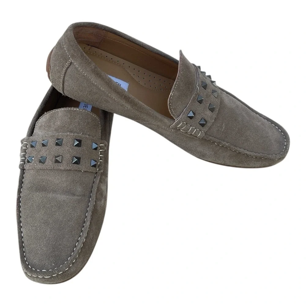 Steve Madden Marionn Leather Suede Studded Driver Slip On Loafers Men’s Size 12